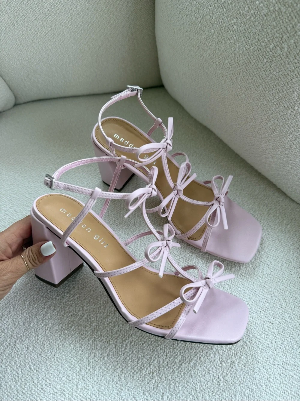 Madden Girl Pink Strappy Block Heel Sandals